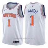 Camiseta New York Knicks Emmanuel Mudiay NO 1 Statement 2017-18 Blanco