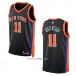 Camiseta New York Knicks Jalen Brunson NO 11 Ciudad 2022-23 Negro