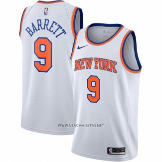 Camiseta New York Knicks RJ Barrett NO 9 Association Blanco