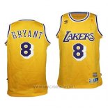 Camiseta Nino Los Angeles Lakers Kobe Bryant NO 8 Retro Amarillo