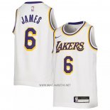 Camiseta Nino Los Angeles Lakers LeBron James NO 6 Association 2022-23 Blanco