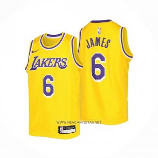 Camiseta Nino Los Angeles Lakers LeBron James NO 6 Icon 2022-23 Amarillo