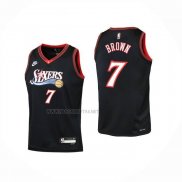 Camiseta Nino Philadelphia 76ers Jaylen Brown NO 7 Classic 2025-26 Negro