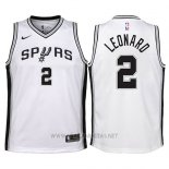 Camiseta Nino San Antonio Spurs Kawhi Leonard NO 2 2017-18 Blanco