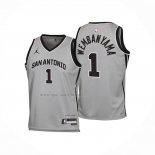 Camiseta Nino San Antonio Spurs Victor Wembanyama NO 1 Statement 2025-26 Gris