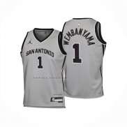 Camiseta Nino San Antonio Spurs Victor Wembanyama NO 1 Statement 2025-26 Gris