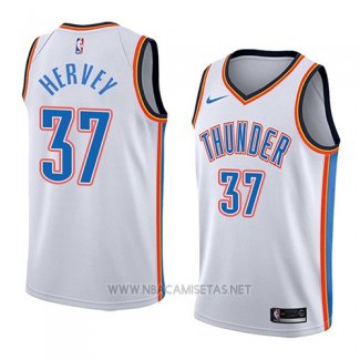 Camiseta Oklahoma City Thunder Kevin Hervey NO 37 Association 2018 Blanco