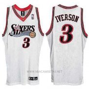 Camiseta Philadelphia 76ers Allen Iverson NO 3 Retro Blanco