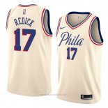 Camiseta Philadelphia 76ers Jj Redick NO 17 Ciudad 2018 Crema