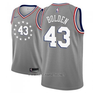 Camiseta Philadelphia 76ers Jonah Bolden NO 43 Ciudad 2018-19 Gris