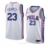 Camiseta Philadelphia 76ers Landry Shamet NO 23 Association 2017-18 Blanco