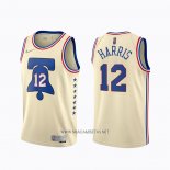 Camiseta Philadelphia 76ers Tobias Harris NO 12 Earned 2020-21 Crema