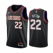 Camiseta Phoenix Suns Deandre Ayton NO 22 Ciudad Negro
