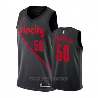 Camiseta Portland Trail Blazers Caleb Swanigan NO 50 Ciudad 2019 Negro