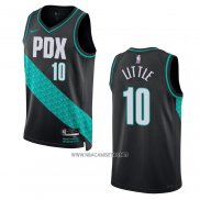 Camiseta Portland Trail Blazers Nassir Little NO 10 Ciudad 2022-23 Negro