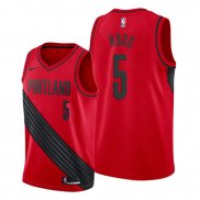 Camiseta Portland Trail Blazers Nike Swingman Rodney Hood NO 5 Statement Rojo