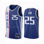 Camiseta Sacramento Kings Alex Len NO 25 Ciudad 2023-24 Azul