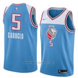 Camiseta Sacramento Kings Bruno Caboclo NO 5 Ciudad 2018 Azul