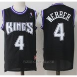 Camiseta Sacramento Kings Chris Webber NO 4 Retro Negro
