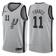 Camiseta San Antonio Spurs Bryn Forbes NO 11 Statement 2017-18 Gris