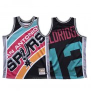 Camiseta San Antonio Spurs Lamarcus Aldridge NO 12 Mitchell & Ness Big Face Negro