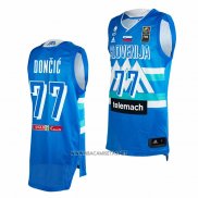 Camiseta Slovenia Luka Doncic NO 77 Tokyo 2021 Azul