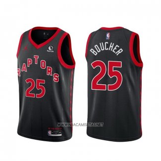 Camiseta Toronto Raptors Chris Boucher NO 25 Statement 2020-21 Negro