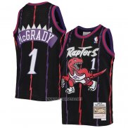 Camiseta Toronto Raptors Tracy Mcgrady NO 1 Mitchell & Ness 1998-99 Negro