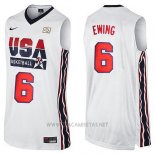 Camiseta USA 1992 Patrick Ewing NO 6 Blanco