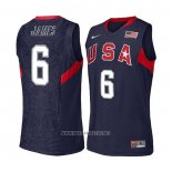 Camiseta USA 2008 LeBron James NO 6 Azul