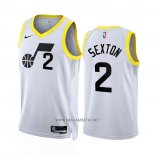 Camiseta Utah Jazz Collin Sexton NO 2 Association 2022-23 Blanco