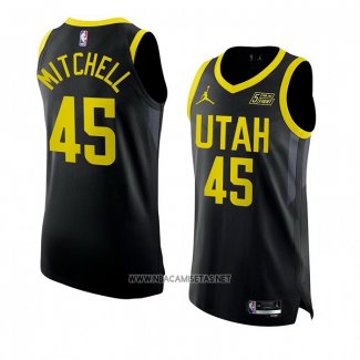 Camiseta Utah Jazz Donovan Mitchell NO 45 Statement Autentico 2022-23 Negro