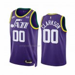 Camiseta Utah Jazz Jordan Clarkson NO 00 Classic 2023-24 Violeta