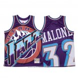 Camiseta Utah Jazz Karl Malone NO 32 Mitchell & Ness Big Face Violeta