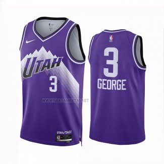 Camiseta Utah Jazz Keyonte George NO 3 Ciudad 2023-24 Violeta