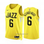 Camiseta Utah Jazz Nickeil Alexander-Walker NO 6 Icon 2022-23 Amarillo