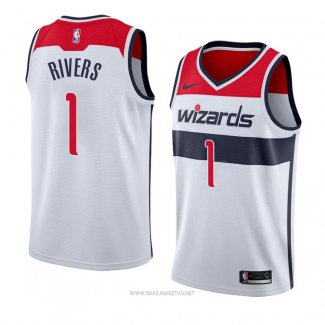 Camiseta Washington Wizards Austin Rivers NO 1 Association 2018 Blanco