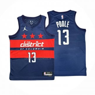 Camiseta Washington Wizards Jordan Poole NO 13 Statement 2024-25 Azul