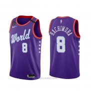 Camiseta 2020 Rising Star Rui Hachimura NO 8 World Violeta