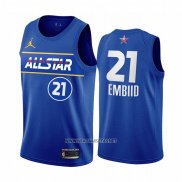 Camiseta All Star 2021 Philadelphia 76ers Joel Embiid NO 21 Azul