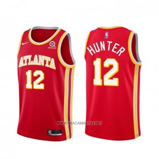 Camiseta Atlanta Hawks De'Andre Hunter NO 12 Icon 2020-21 Rojo