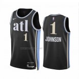 Camiseta Atlanta Hawks Jalen Johnson NO 1 Ciudad 2023-24 Negro