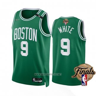 Camiseta Boston Celtics Derrick White NO 9 Icon 2022 NBA Finals Verde