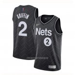 Camiseta Brooklyn Nets Blake Griffin Black NO 2 Earned 2020-21 Negro