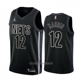 Camiseta Brooklyn Nets Joe Harris NO 12 Statement 2022-23 Negro