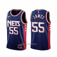 Camiseta Brooklyn Nets Mike James NO 55 Ciudad 2021-22 Azul