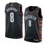 Camiseta Brooklyn Nets Spencer Dinwiddie NO 8 Ciudad 2019 Negro