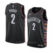 Camiseta Brooklyn Nets Taurean Prince NO 2 Ciudad 2019 Negro