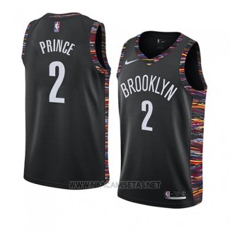 Camiseta Brooklyn Nets Taurean Prince NO 2 Ciudad 2019 Negro