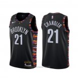 Camiseta Brooklyn Nets Wilson Chandler NO 21 Ciudad Negro